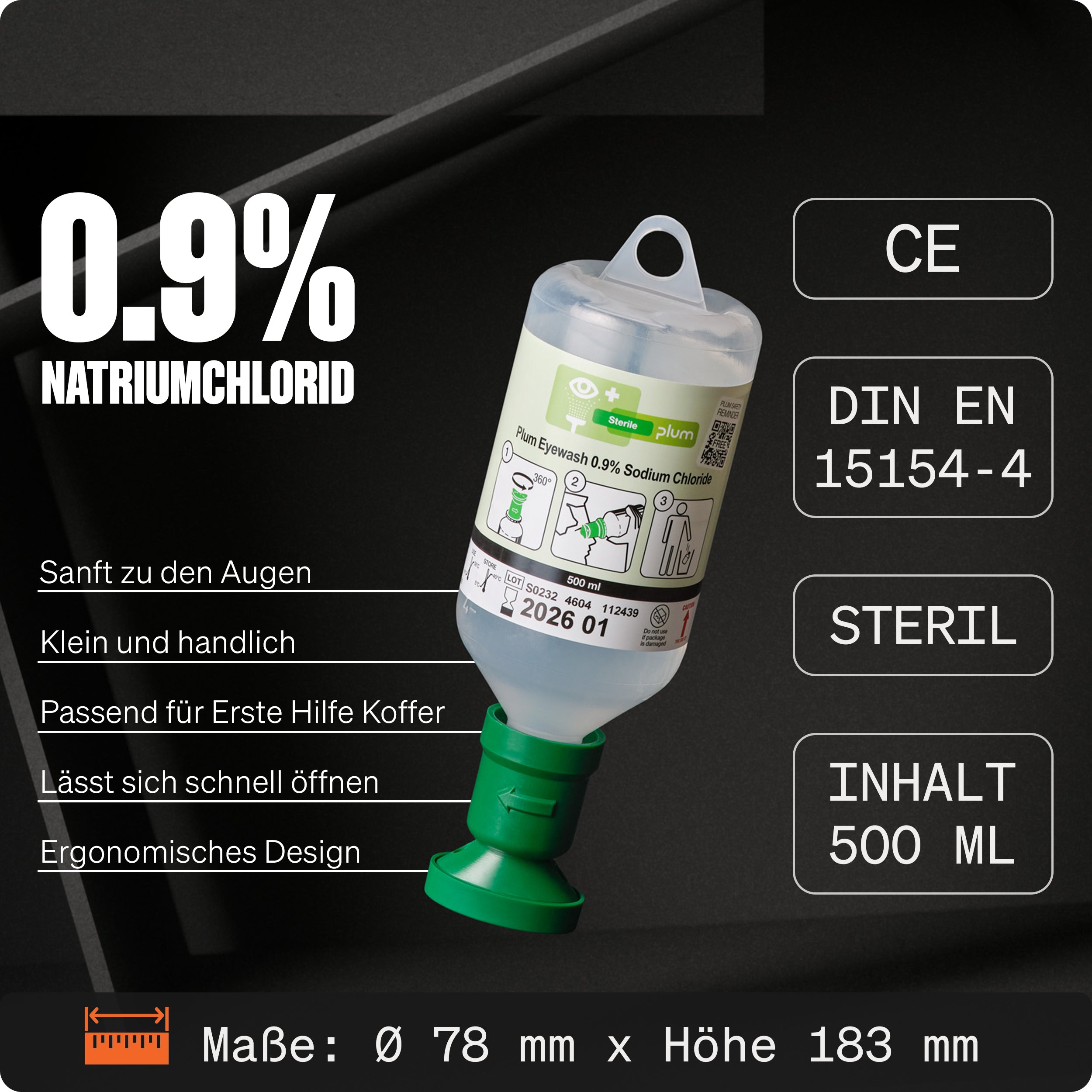Erste Hilfe Kasten I nach neuer DIN 13157:2021 I inkl. Augenspülflasche