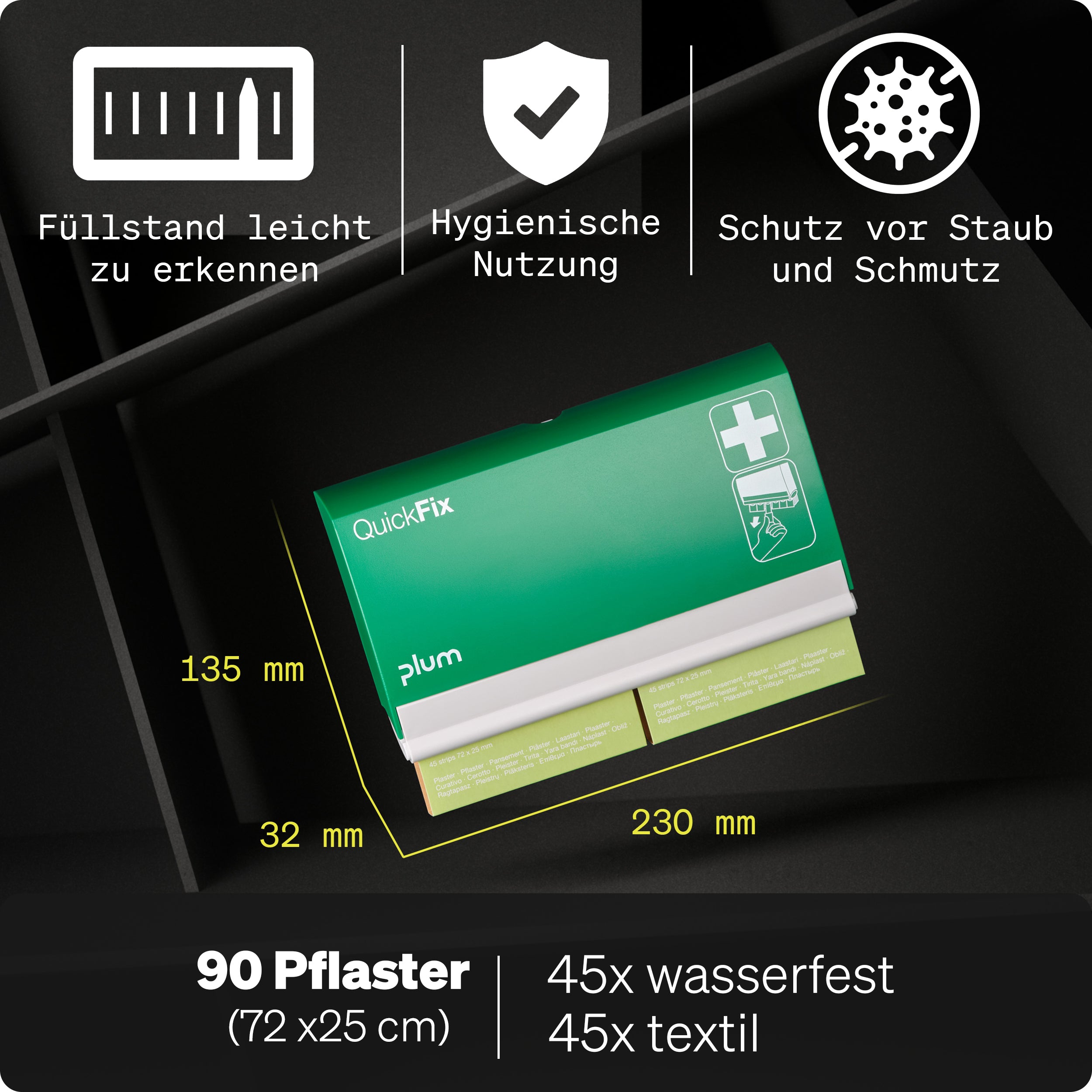 Erste Hilfe Kasten I nach neuer DIN 13157:2021 I inkl. Pflasterspender