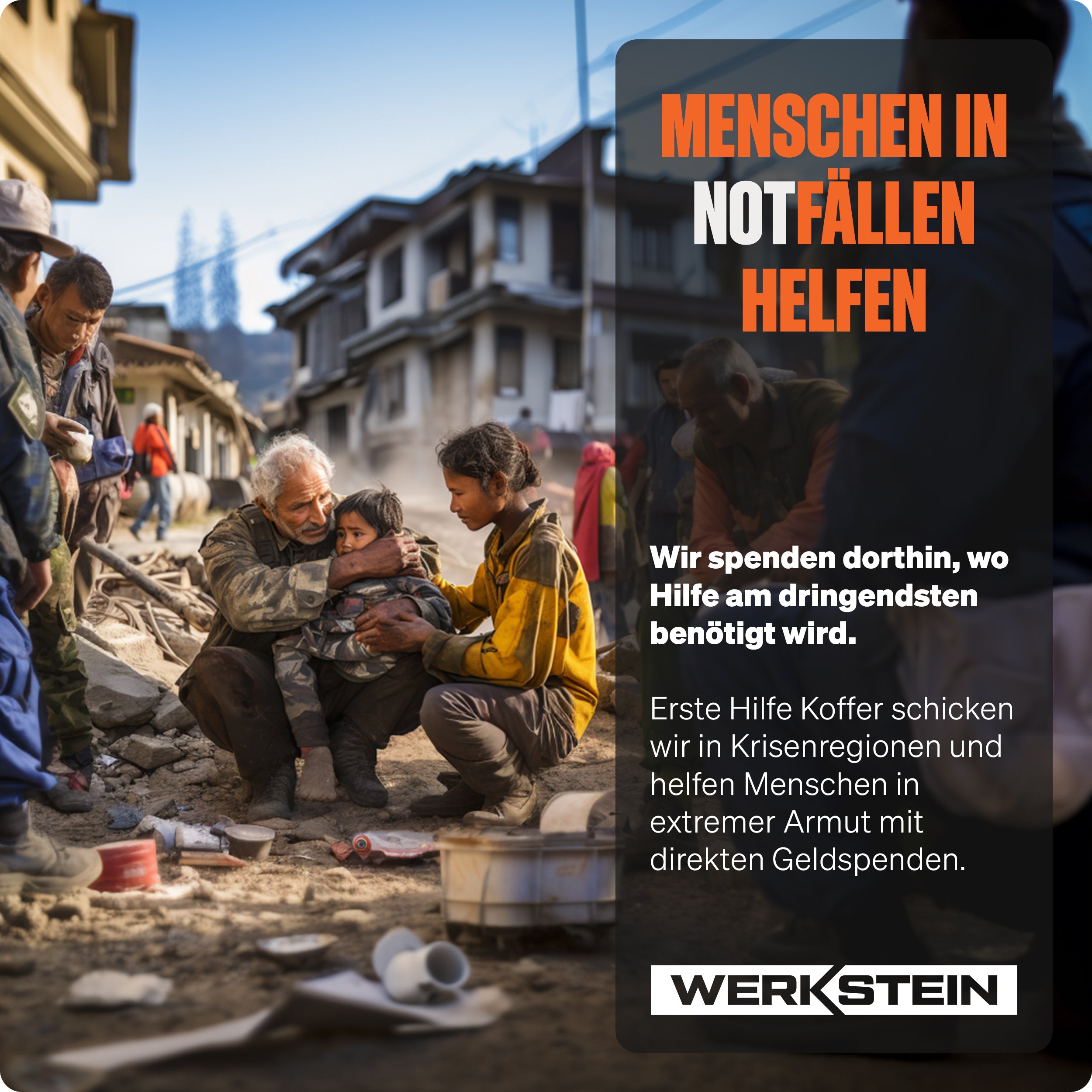 Werkstein Nachfüllset DIN 13157 Hilfe für Betriebe Notfälle Spenden in Krisenregionen