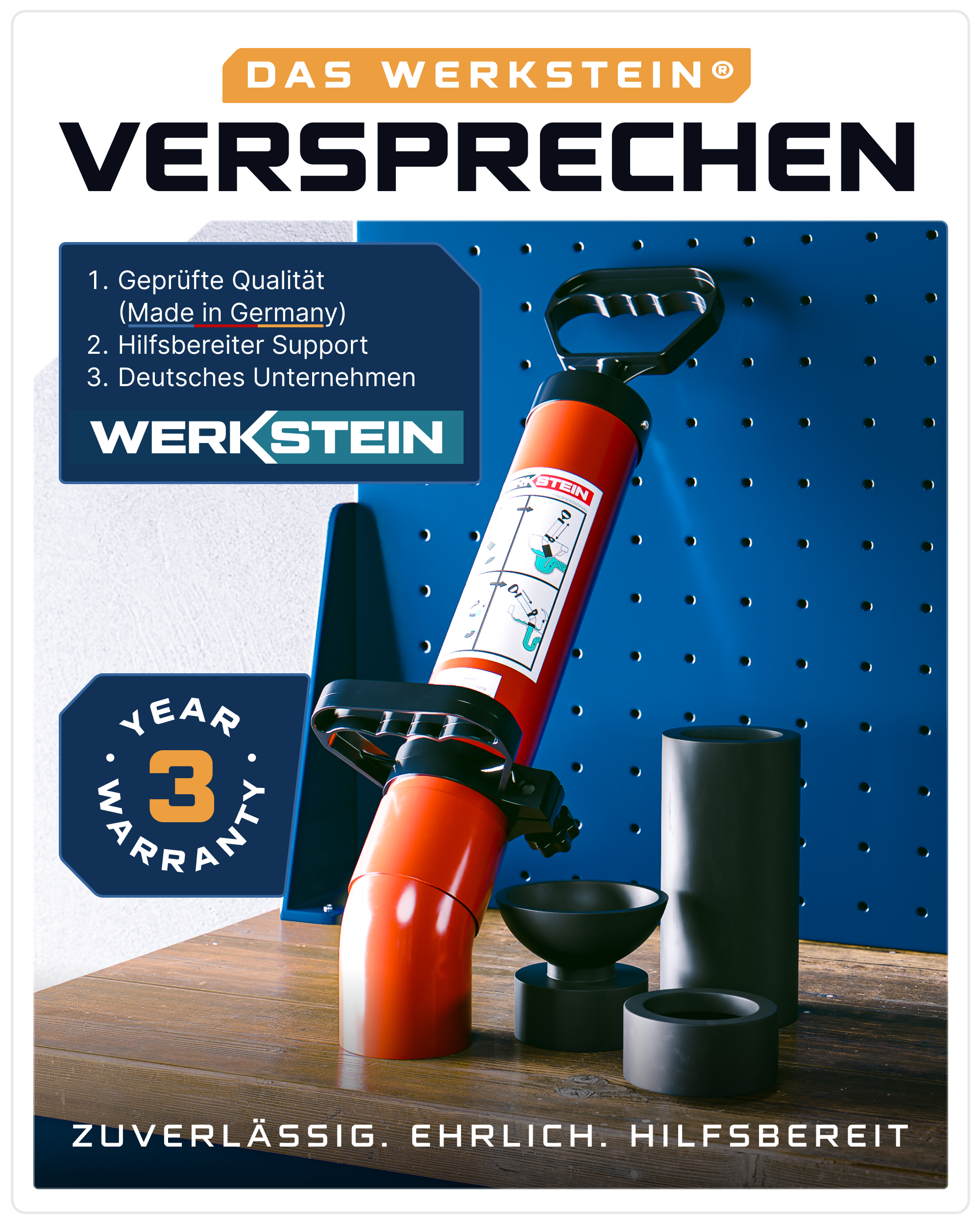 Rohrreinigungspumpe mit 3 Aufsätzen – für Waschbecken, Toilette, Dusche – chemiefrei reinigen mit Druck