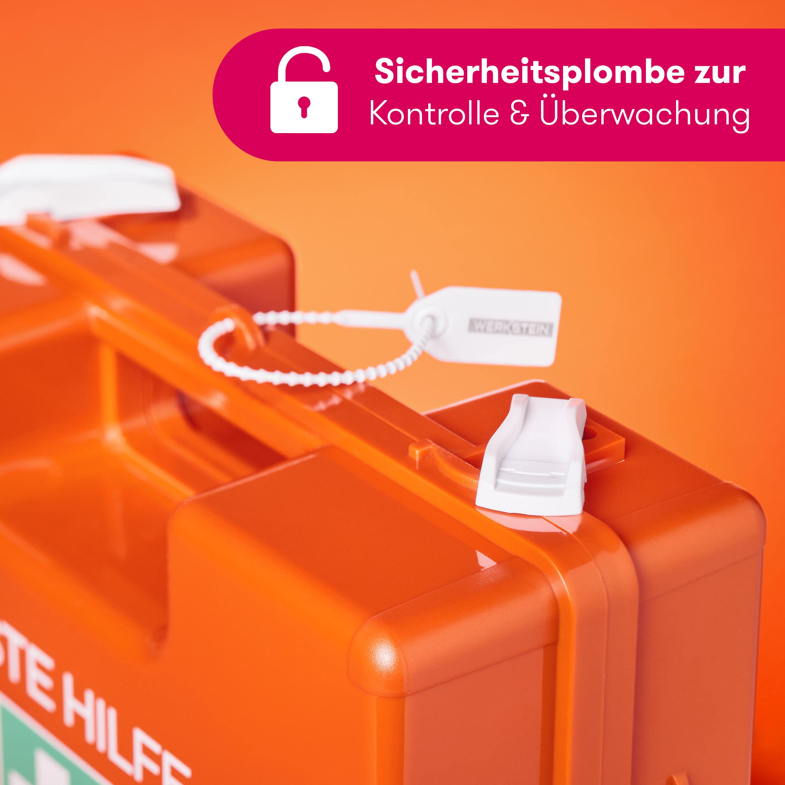 Erste Hilfe Kasten I nach neuer DIN 13157:2021 I inkl. Augenspülflasche 200ml (Phosphatlösung)