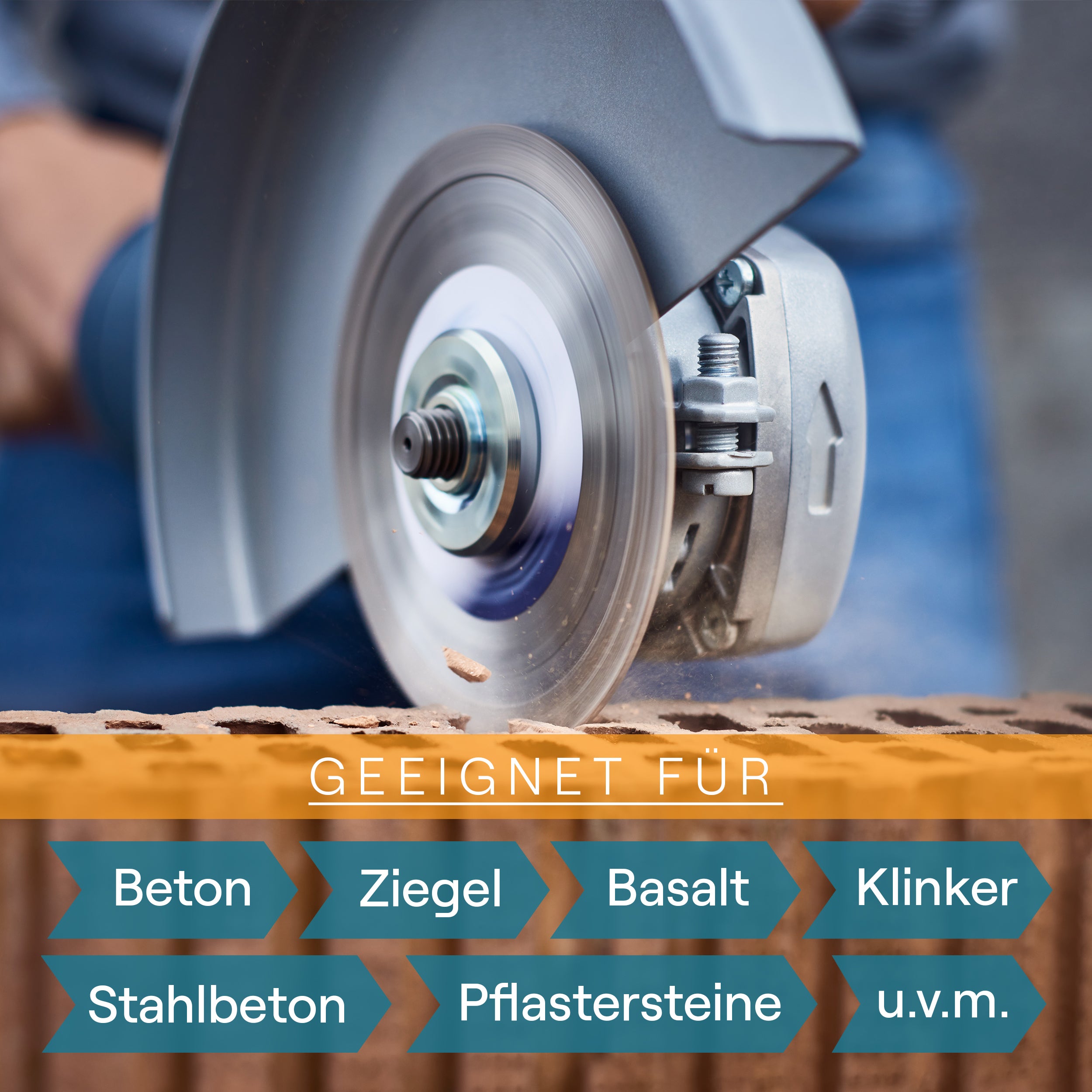 Diamanttrennscheibe 125 mm geeignet für Beton, Ziegel, Klinker, Pflastersteine und mehr