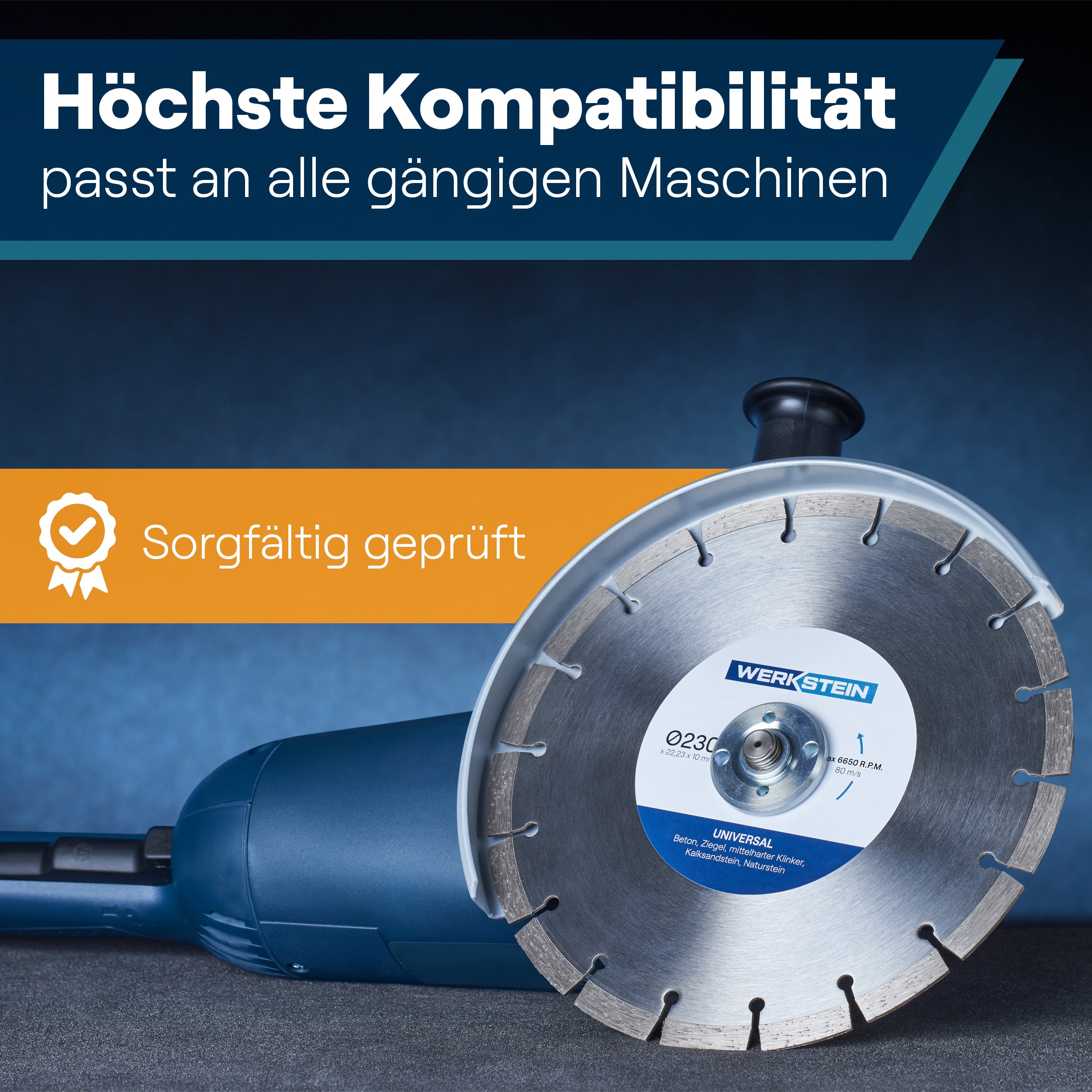 Diamantscheibe 230 mm mit höchster Kompatibilität für alle gängigen Maschinen