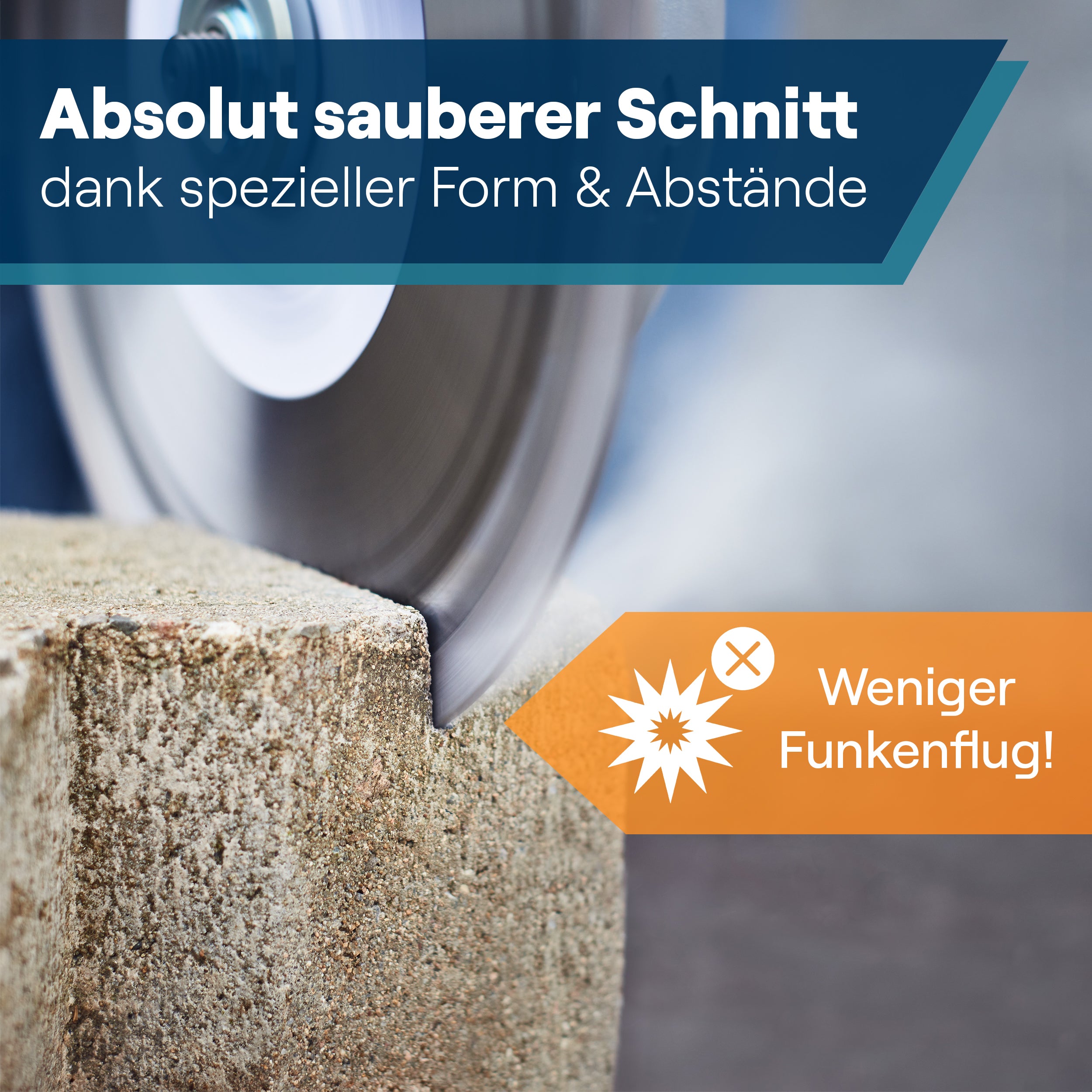 Sauberer Schnitt mit weniger Funkenflug dank optimierter Segmentform