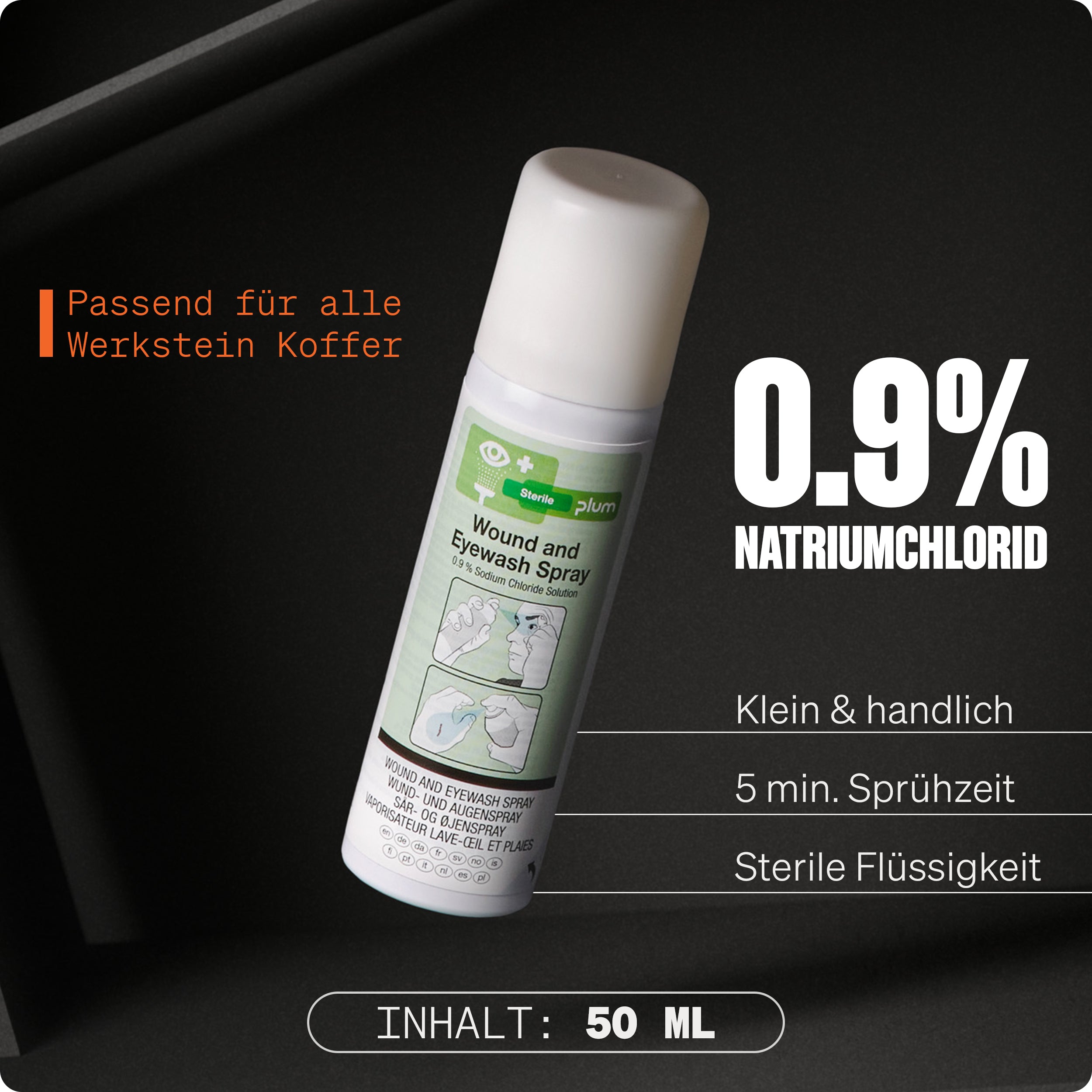 Erste Hilfe Kasten I nach neuer DIN 13157:2021 I inkl. 50ml Wund- und Augenspray