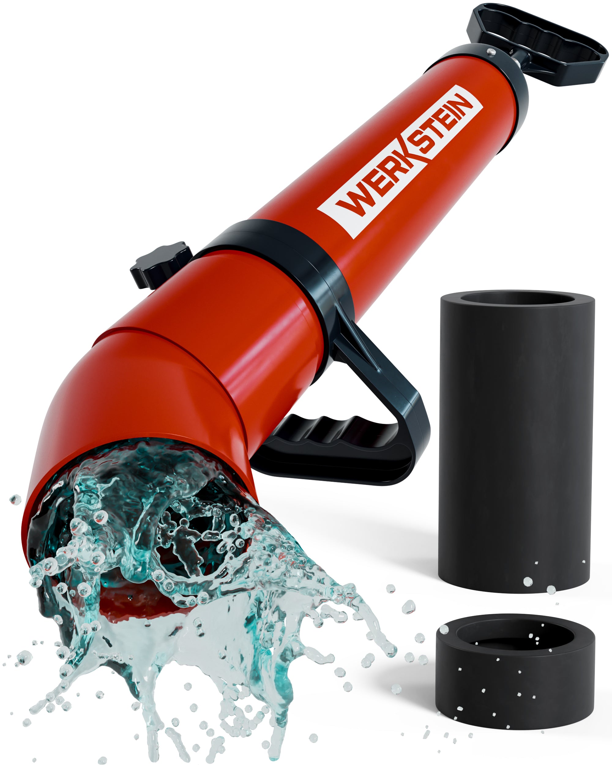 Hochleistungs-Rohrreinigungspumpe von WERKSTEIN mit kräftigem Wasserstrahl zur Beseitigung von Verstopfungen
