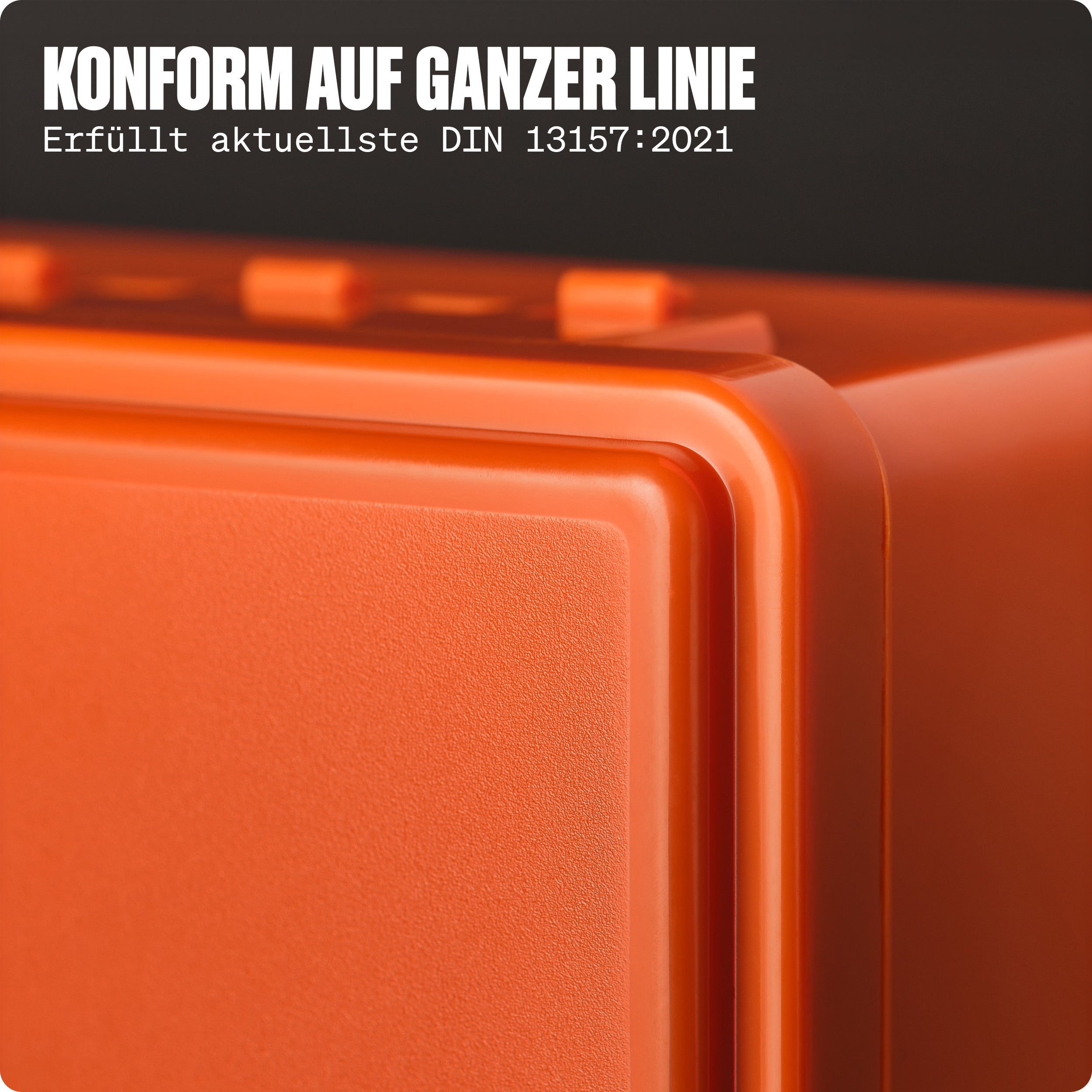 Detailansicht des Werkstein Erste-Hilfe-Koffers – konform mit DIN 13157:2021