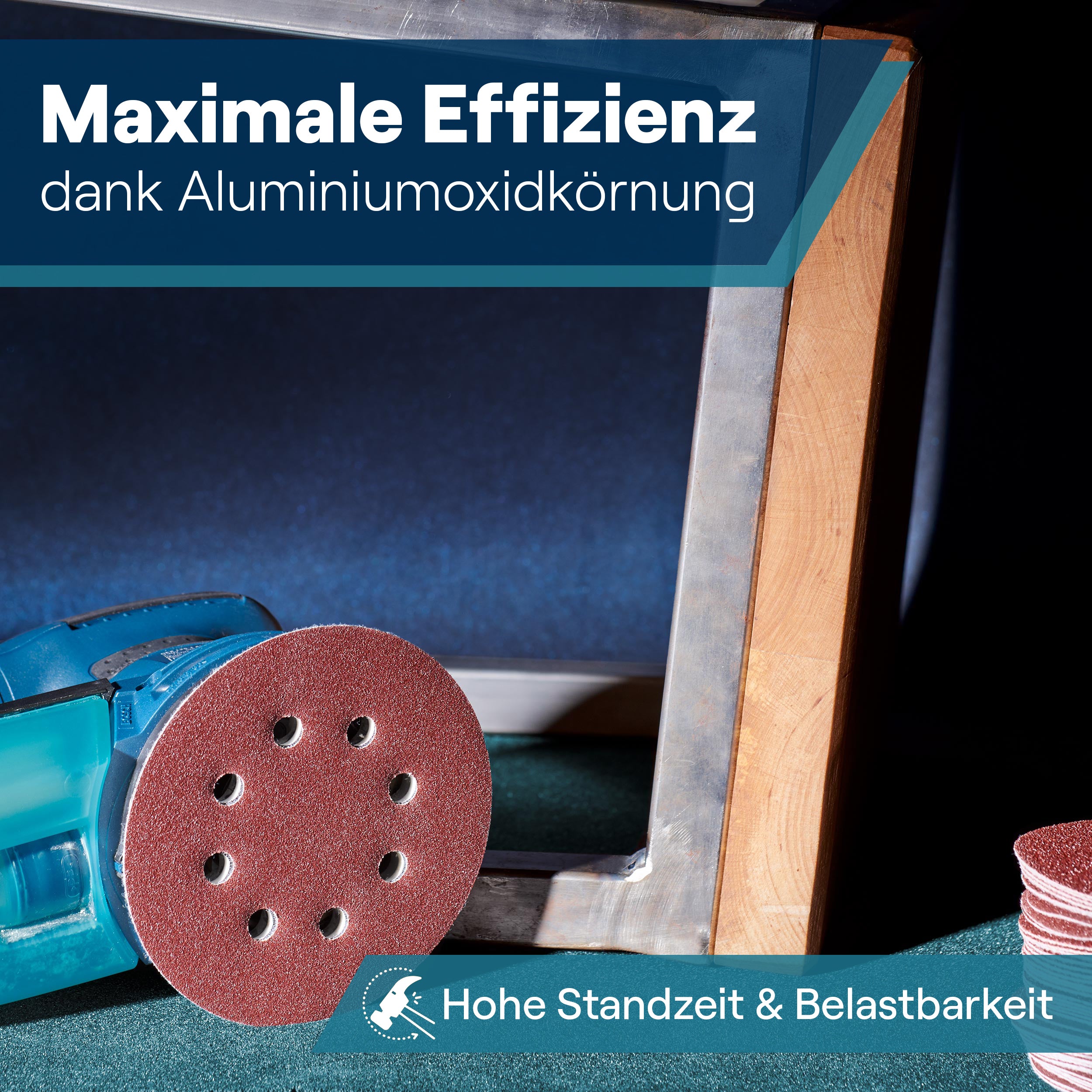 Premium-Schleifscheiben mit Aluminiumoxid, starkem Klett und verstärktem Papierträger